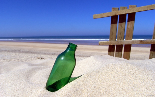 Bottle in the sand