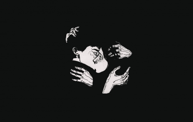 Boy Girl Black Kiss Minimalism (click to view)