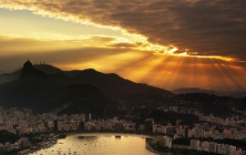 Brazil Rio De Janeiro Sunset Ray