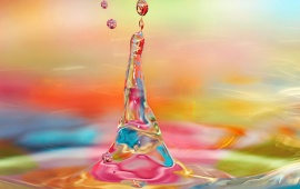 Bright Colorful Water Drop