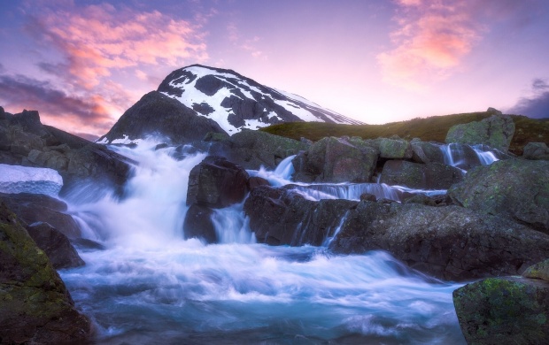 Broken Waves on Rocky Shore (click to view)