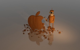 Brown Wood Apple Logo