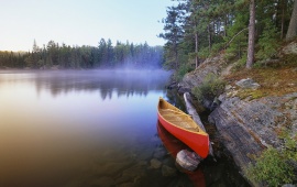 Canoe Morning On The Lake