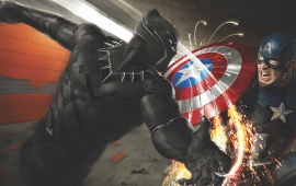 Captain America Battles Black Panther