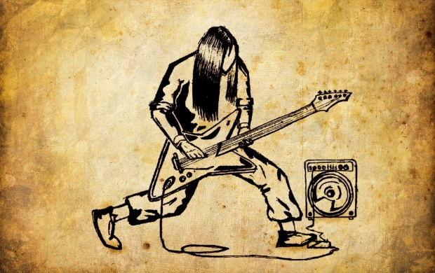 Cartoon Metal Guitarist