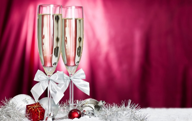 Champagne Glasses And Christmas Decoration (click to view)