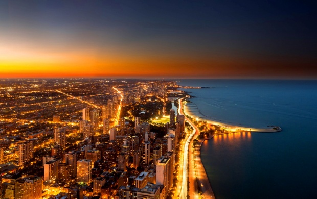 Chicago Skyline At Night (click to view)