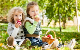 Children Eating Apples
