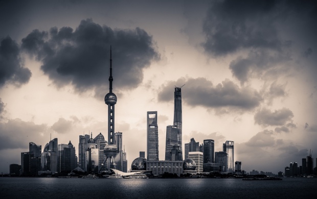 China Shanghai Huangpu River Clouds