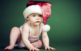 Christmas Baby Green Background