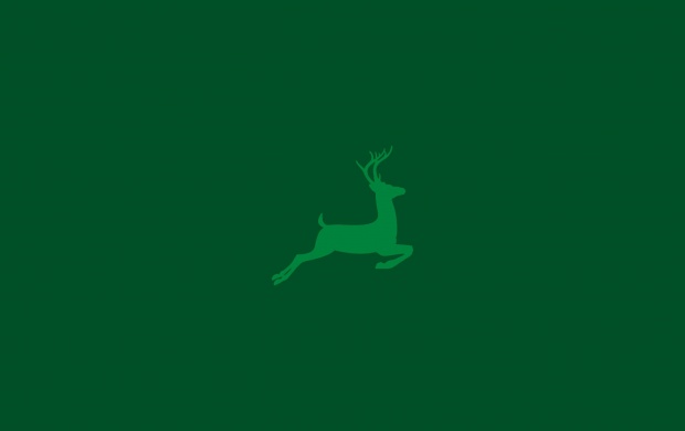 Christmas Deer Green Background