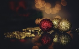 Christmas Golden And Red Balls