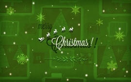 Christmas Snowflakes Green Background