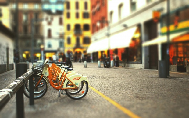 Cityscapes Streets Bicycles Blur
