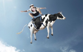 Clouds Surfing Cows