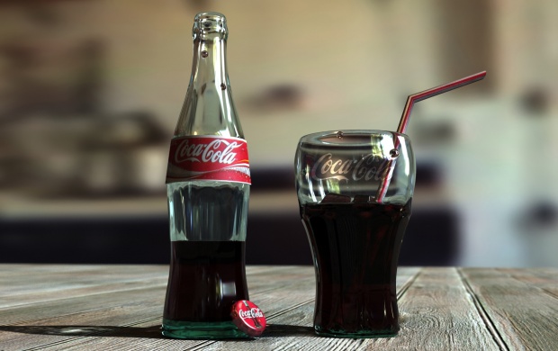 Coca Cola Bottle And Glass (click to view)