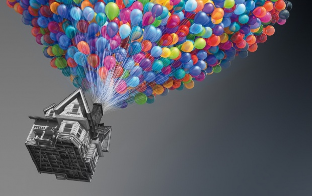 Colorful Balloons And Houses