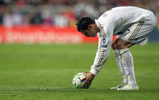 Cristiano Ronaldo Holding The Ball (click to view)