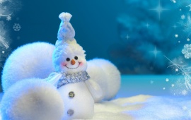 Cute Blue Snowman