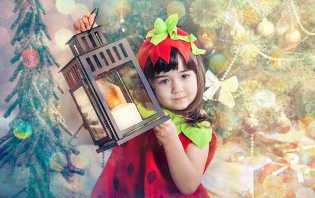 Cute Girl With New Year Lantern (click to view)