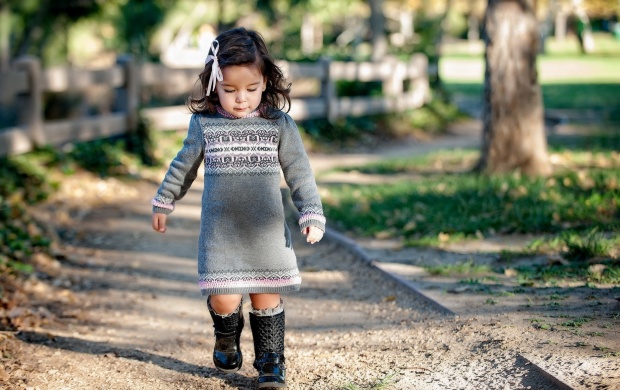 Cute Little Girl Walking (click to view)