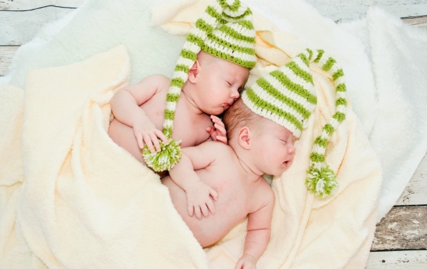 Cute Twins Baby Sleeping (click to view)