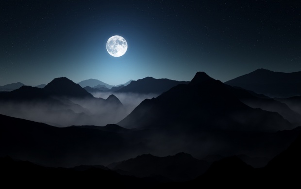 Dark Mountains Full Moon (click to view)