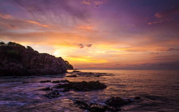 Dawn Mexico Beach Ocean Rock (click to view)