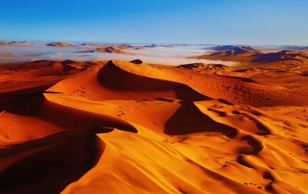 Desert Sand Dunes Fog