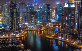 Dubai Night City Buildings
