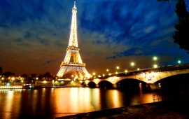Eiffel Tower Lights River