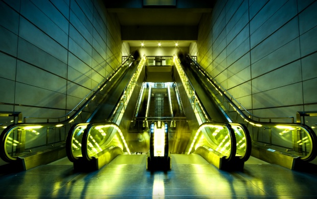 Elevator Stairs with Green Lights (click to view)