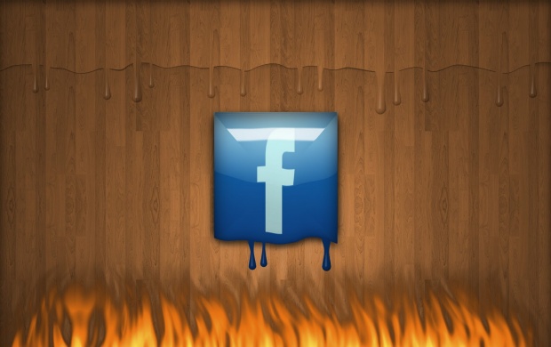 Fire Melting The Plastic Facebook Logo (click to view)