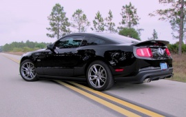 Ford Mustang Black Cars Side View