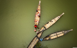 Four Boats Viewed from Above