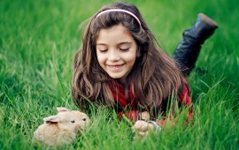 Girl Playing Rabbit
