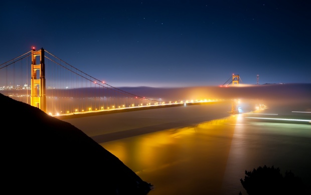 Golden Gate Bridge At Night (click to view)