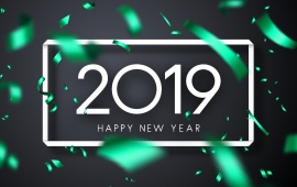 Green Happy New Year 2019