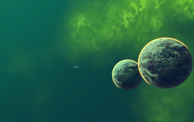 Green Space Planet Star Ship (click to view)