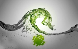 Green Water Waves Android Grey