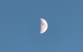 Half Moon On Sky