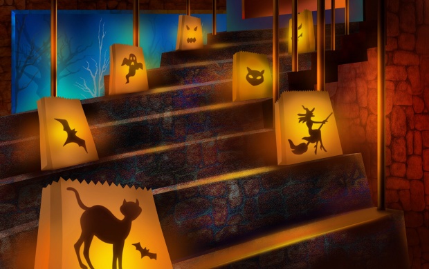 Halloween Decorated Stairs