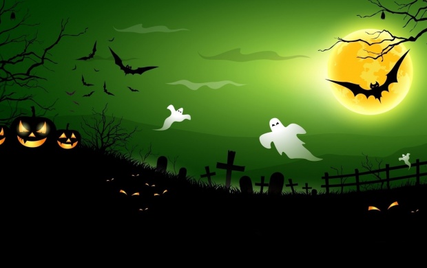 Halloween Ghosts And Bats (click to view)