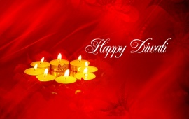 Happy Diwali Red Background