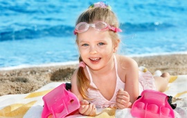 Happy Little Swimmer Girl