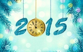 Happy New Year 2015 With Golden Watch