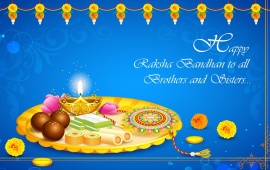 Happy Raksha Bandhan Decorated Puja Thali