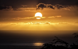 Hawaii Sunset Ocean Beach Sky