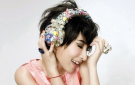 Headphones Asian Girl