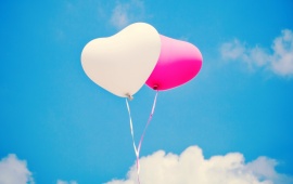 Heart Balloons On Sky
